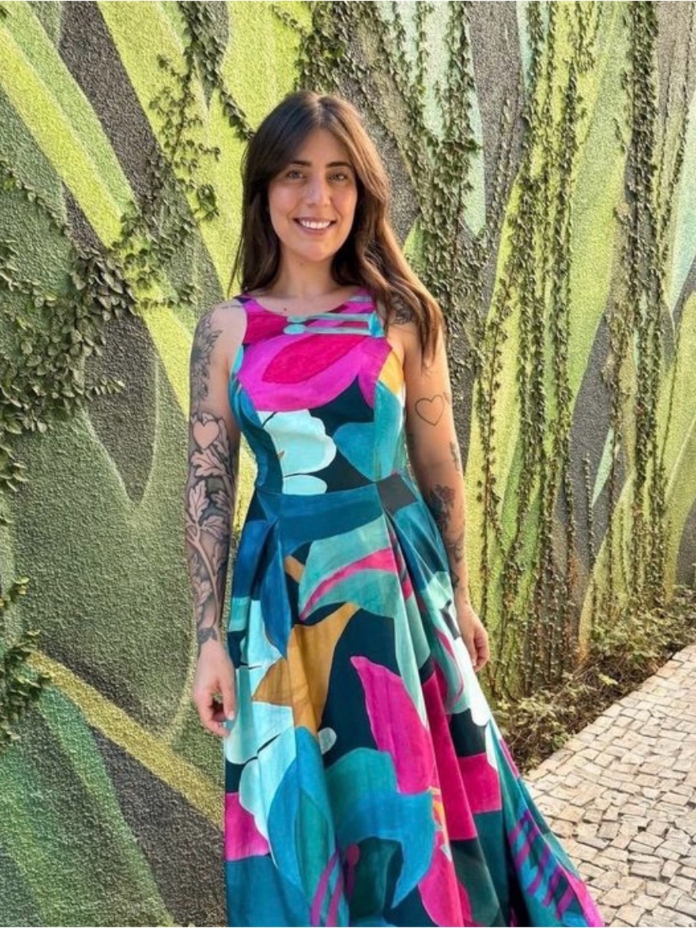 FARM Rio Colorful Festival Multicolor Abstract Floral Maxi Dress - Picture 2 of 7